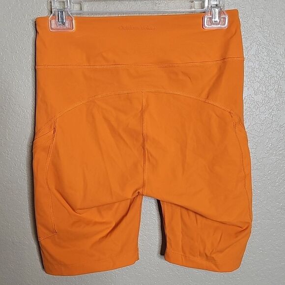 Outdoor Voices Clementine Orange 8" Zoom Shorts W Pockets Biker Medium - Picture 5 of 8